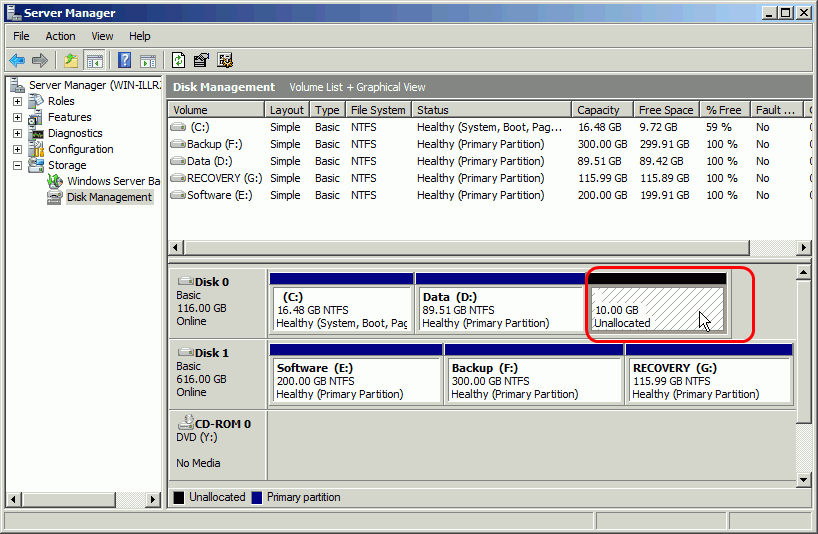 Diskpart Shrink Partition Server 2008