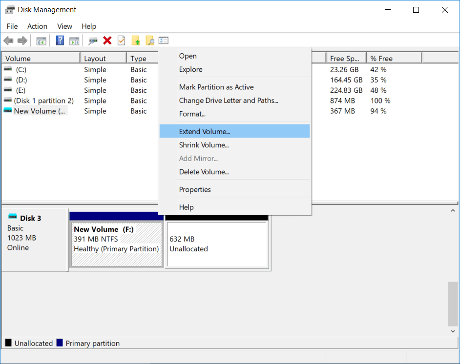 extend vhd partition