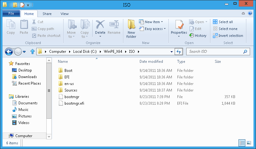 WinPE bootmgr file