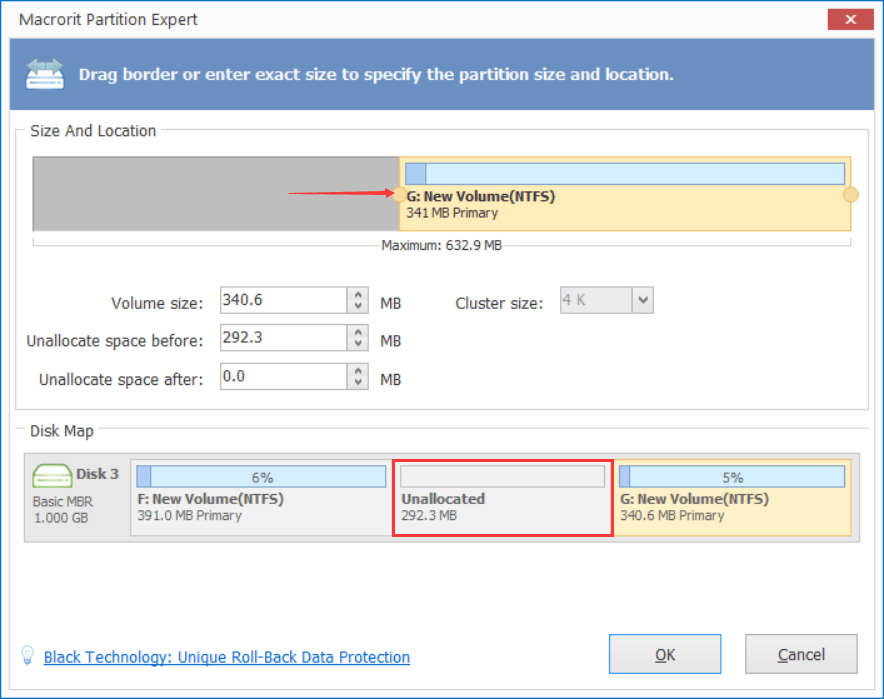 shrink partition in partition expert