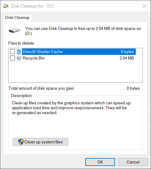 Win10 low disk space warning